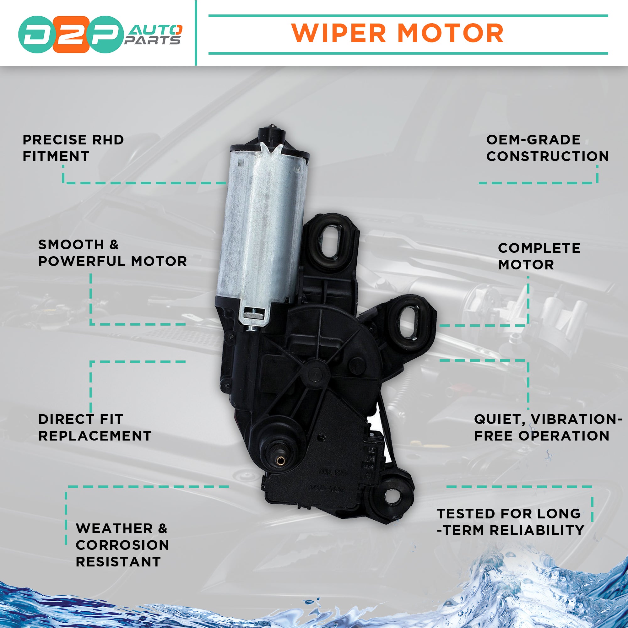 Rear Windscreen Wiper Motor (12V) For Mercedes-Benz Viano, Vito, and Mixto, 6398200408