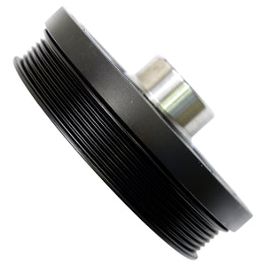 Rear face and precision mounting bolt holes of BMW replacement crankshaft pulley