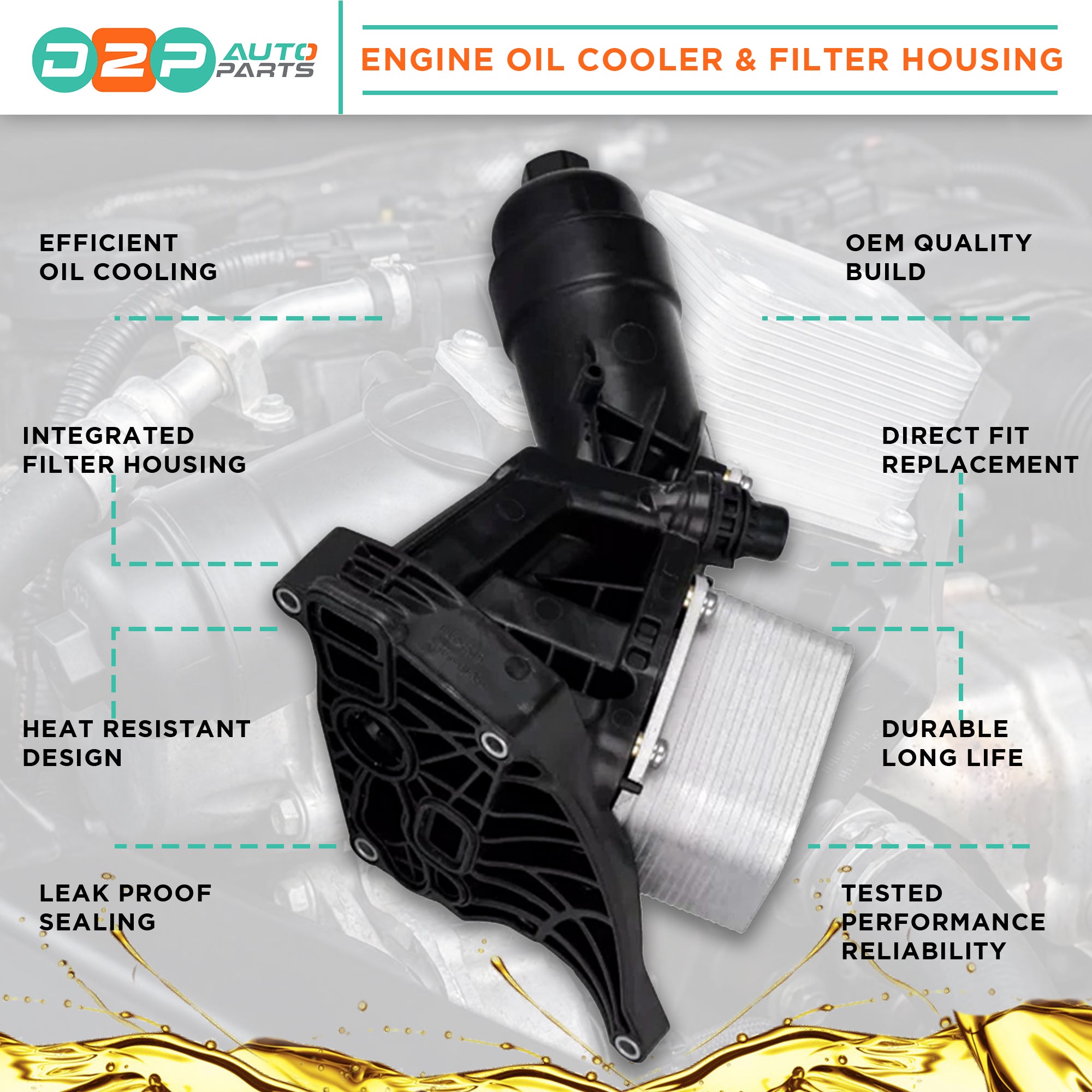 Engine Oil Cooler & Filter Housing Assembly for BMW 1, 2, 3, 4, 5, 6, 7 Series, X3, X4, X5, X6 | OEM 11428585235