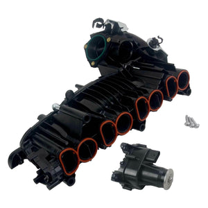 BMW N47 intake manifold assembly with swirl‑flap motor