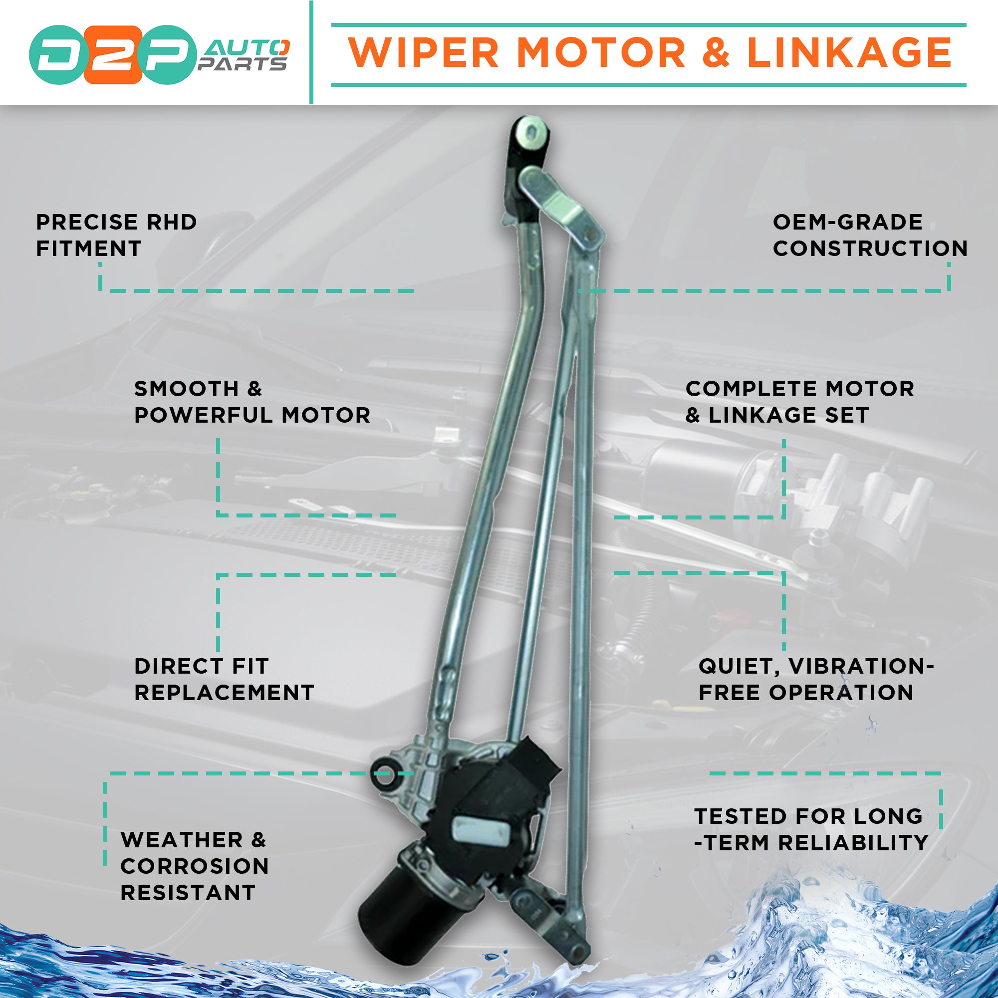 Front Windscreen Wiper Motor & Linkage for Dacia Logan & Sandero (2013–2022) – OEM Replacement 288006475R