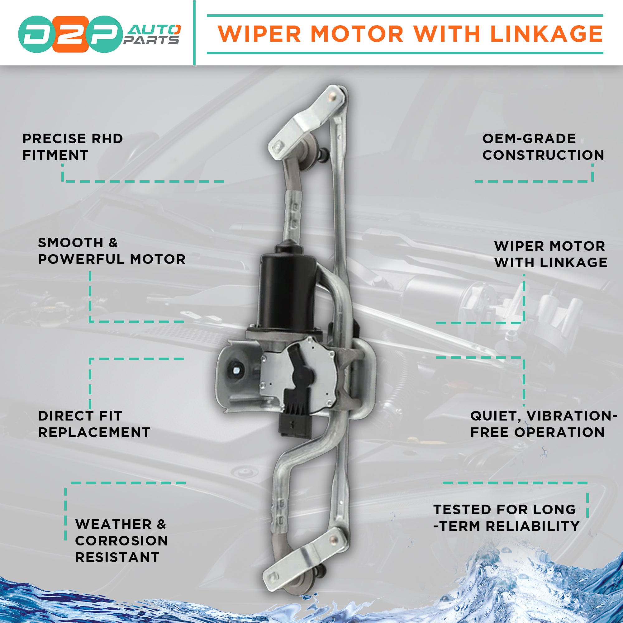 Front Windscreen Wiper Motor With Linkage for Citroen, Fiat, Peugeot
