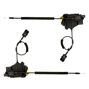 Multi-pin electrical connection plugs on driver and passenger front door lock actuator motors