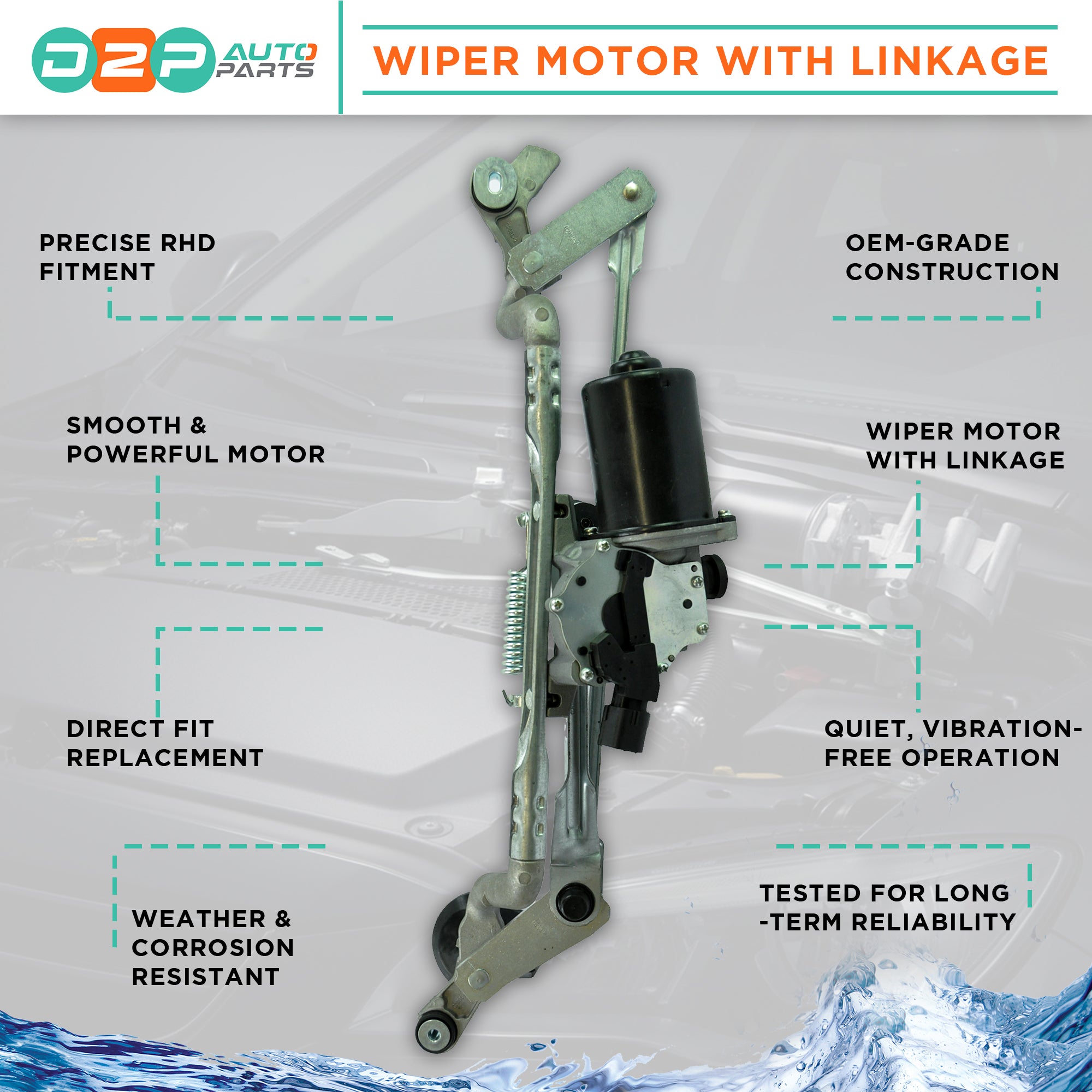 Front Windscreen Wiper Motor With Linkage for Lexus: HS, Toyota: Prius, Sai