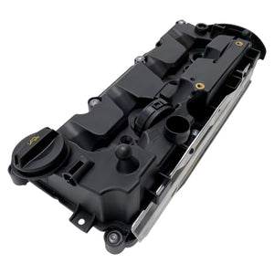 Underside view of replacement engine rocker cover highlighting rubber gasket sealing channel for Audi