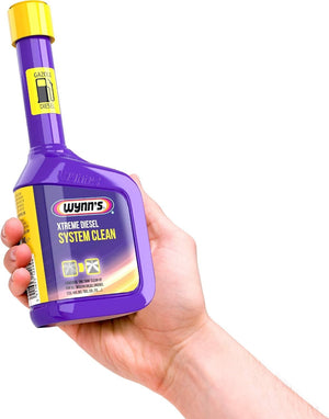 Fuel system treatment additive for diesel injectors turbo EGR DPF maintenance garage product