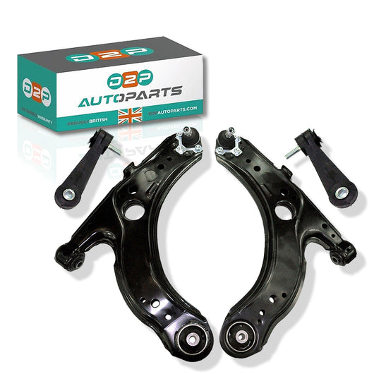 Pair Of Front Lower Suspension Wishbone Control Arms For Skoda Octavia Mk2 2004-2013 – With Ball Joints & Bushes