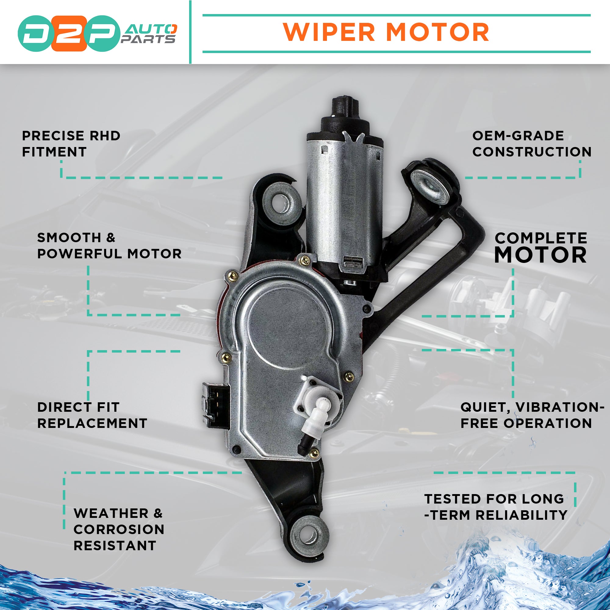 Rear Windscreen Wiper Motor (3 Pins) For BMW: 1 Series, 67636921959