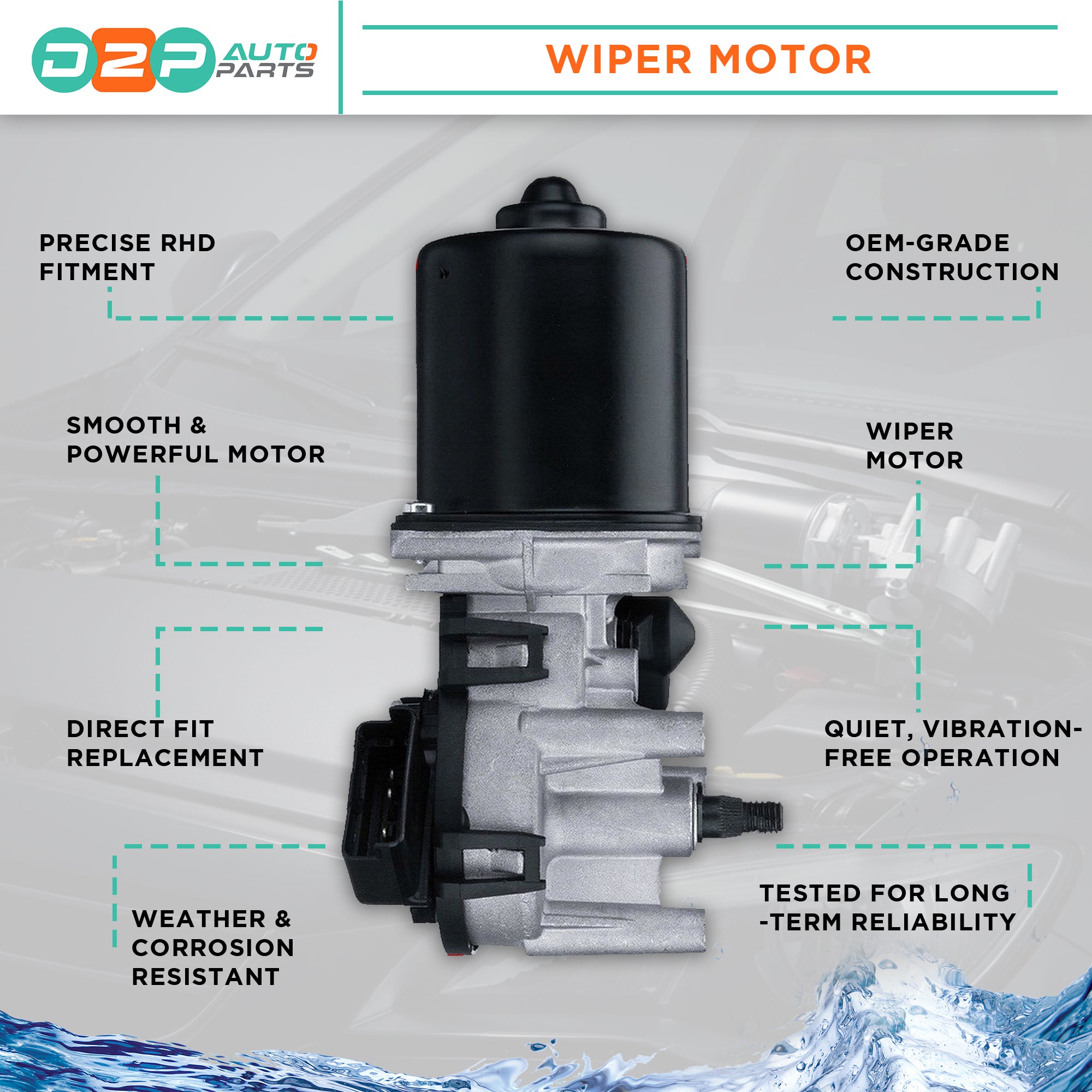 RHD Front Windscreen Wiper Motor For Nissan: Qashqai/qashqai+2
