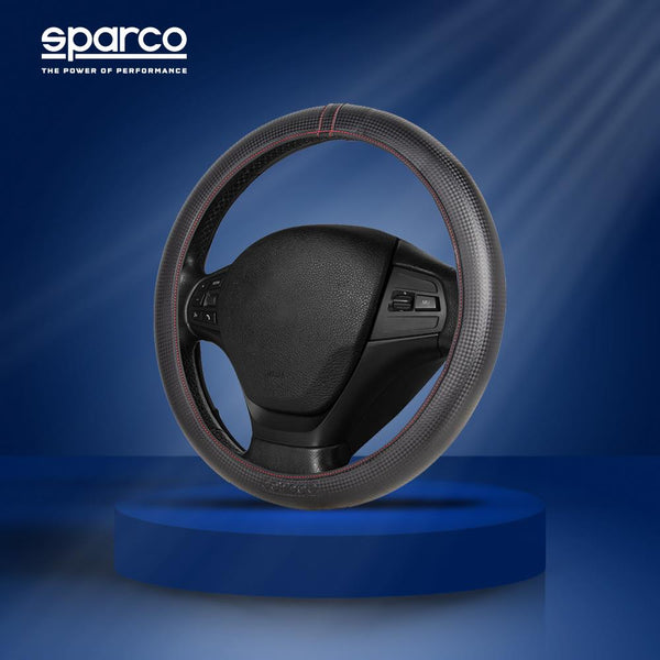 Sparco Elasticated Steering Wheel Cover PVC & Eva Black For 38 CM Anti-Slip Universal