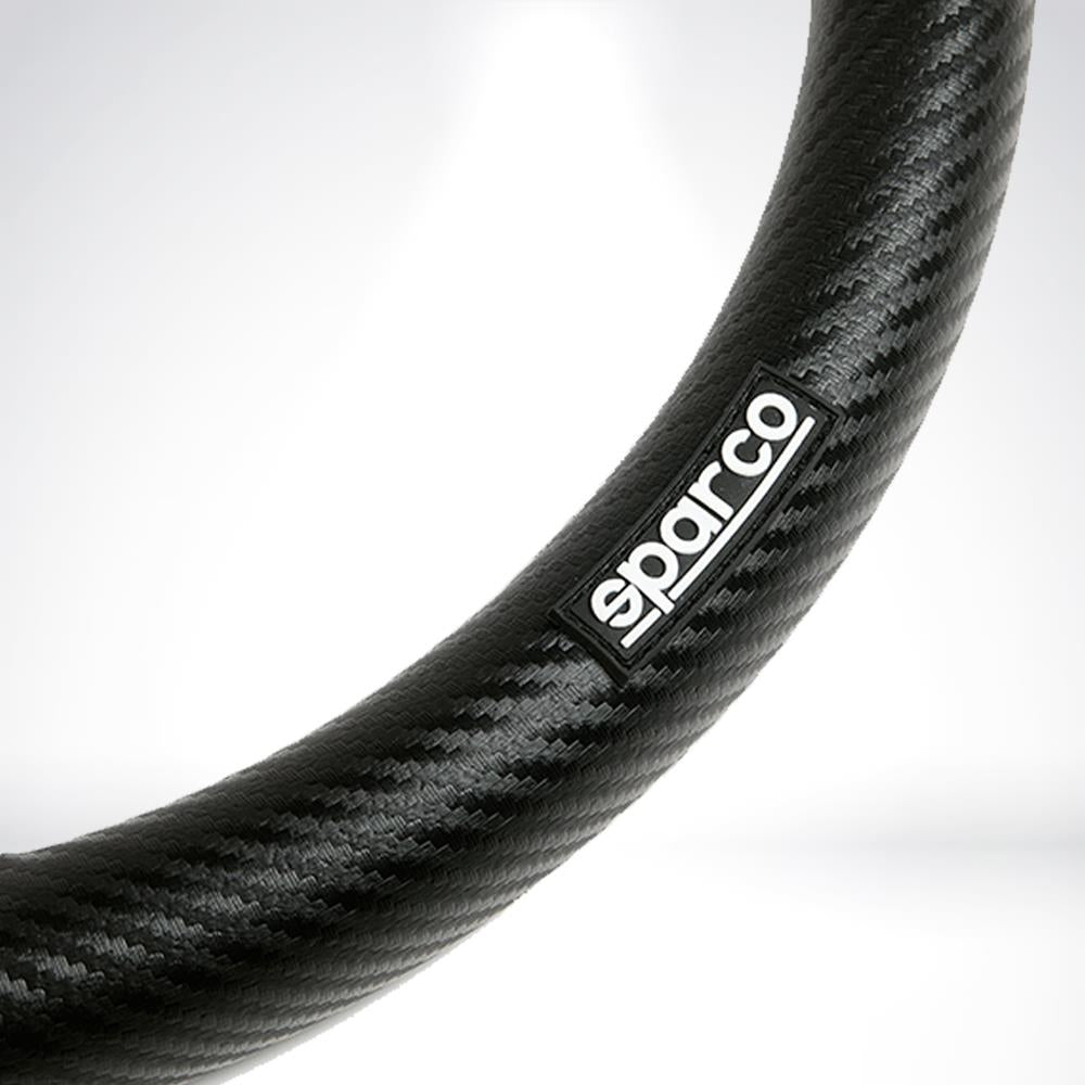 Sparco Steering Wheel Cover, Rubber Ring For Most Cars, 15-inch Black/grey