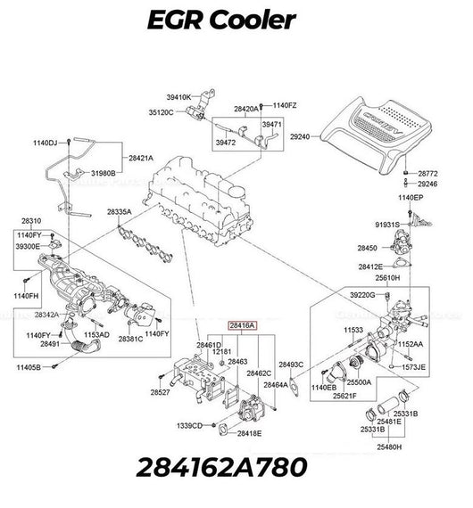 EGR cooler for Toyota Hilux 2.8L Turbo Diesel