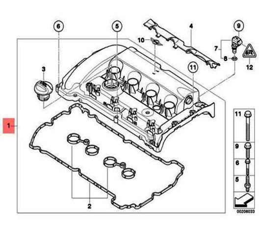 Peugeot Citroën Valve Cover Gasket Kit 1.6 THP