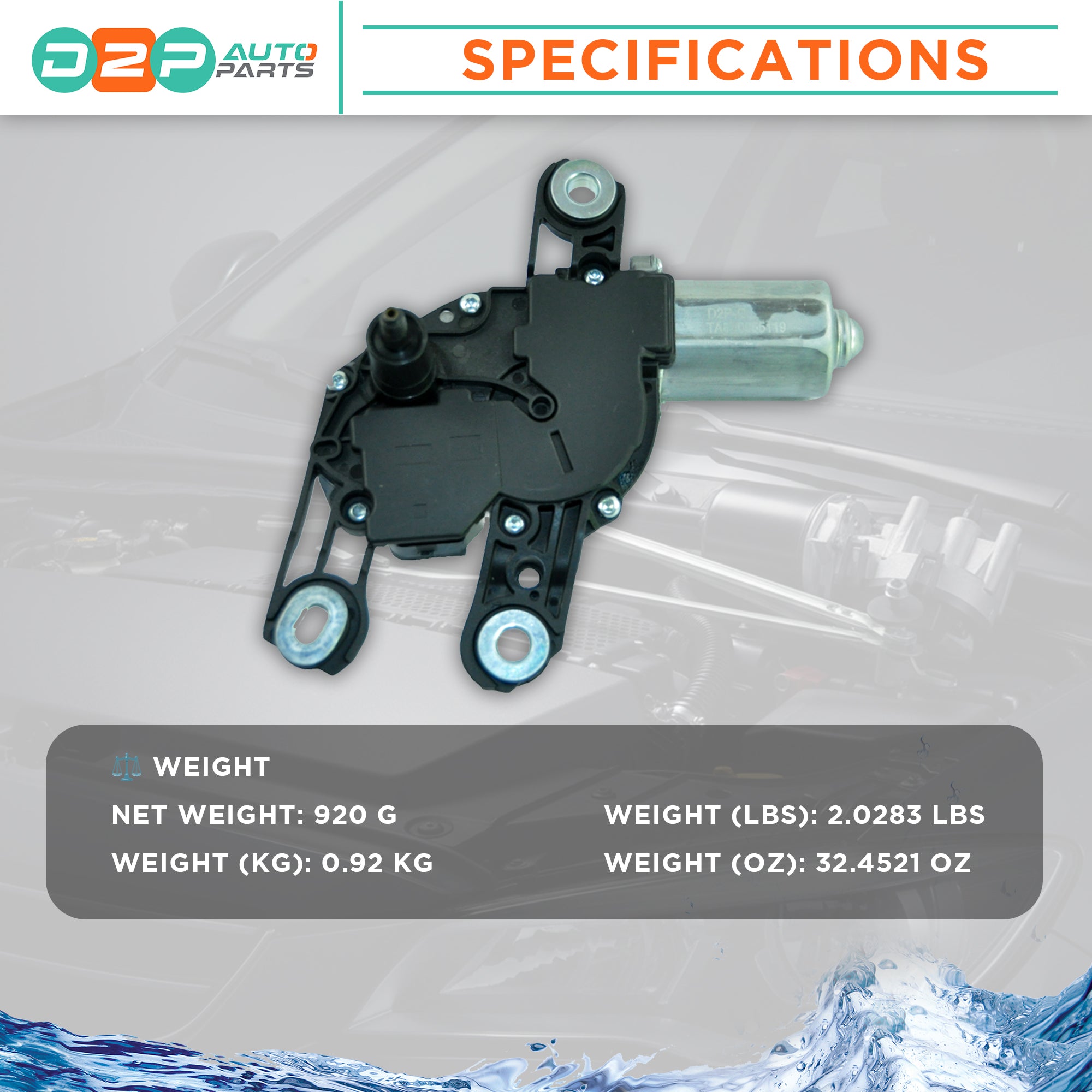 Škoda Octavia rear wiper motor assembly Specifications