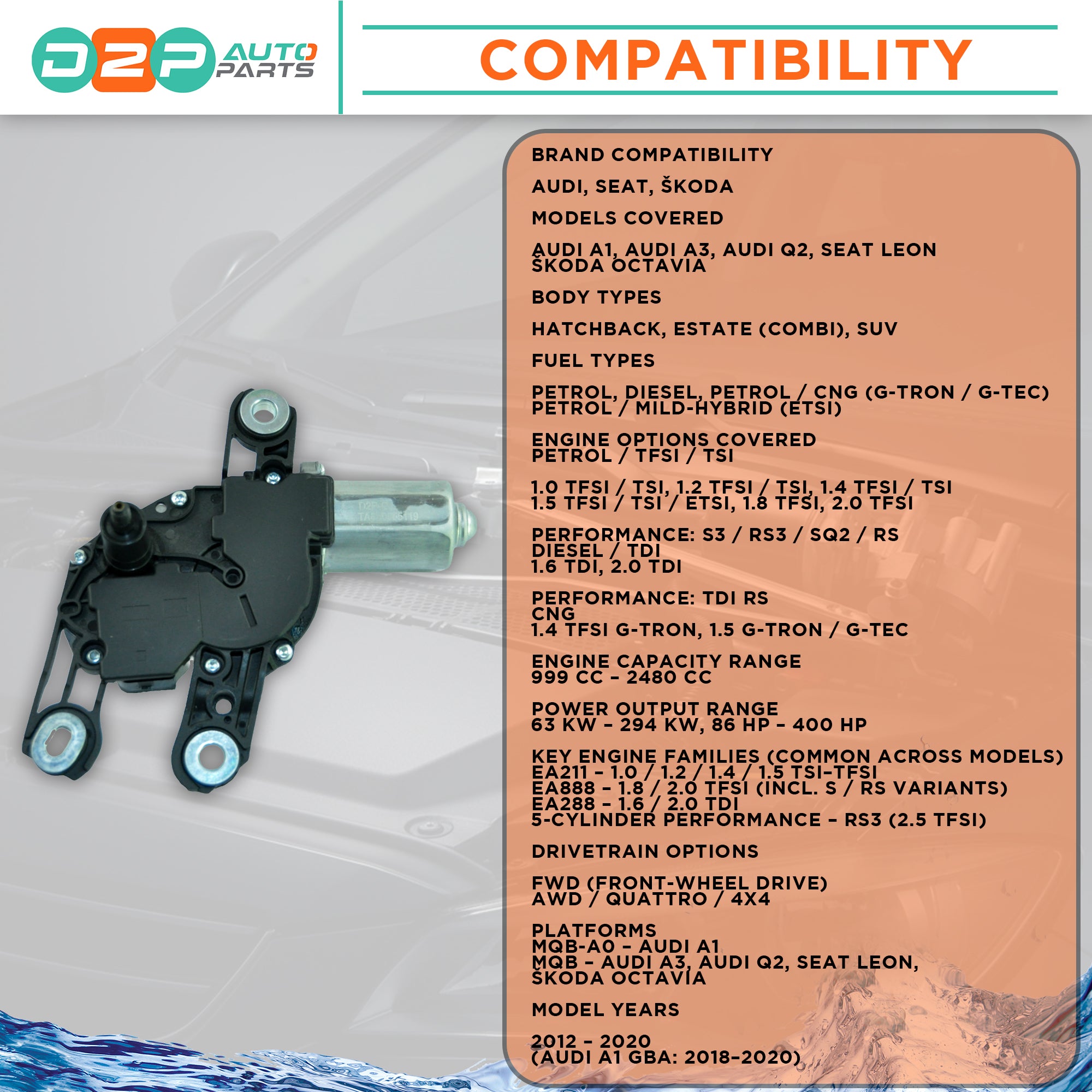 SEAT Leon rear windscreen wiper motor compatibiity