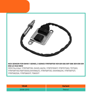 BMW 1 Series 3 Series NOx sensor wiring connector detail