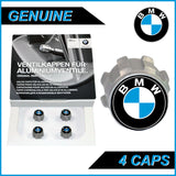 Genuine aluminium TPMS tyre valve caps pack of 4 for BMW 36122447401