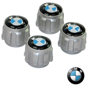 Aftermarket aluminium TPMS valve cap kit for BMW sedans and SUVs
