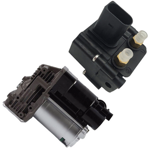 Aftermarket air suspension compressor pump with solenoid valve block for BMW SUVs