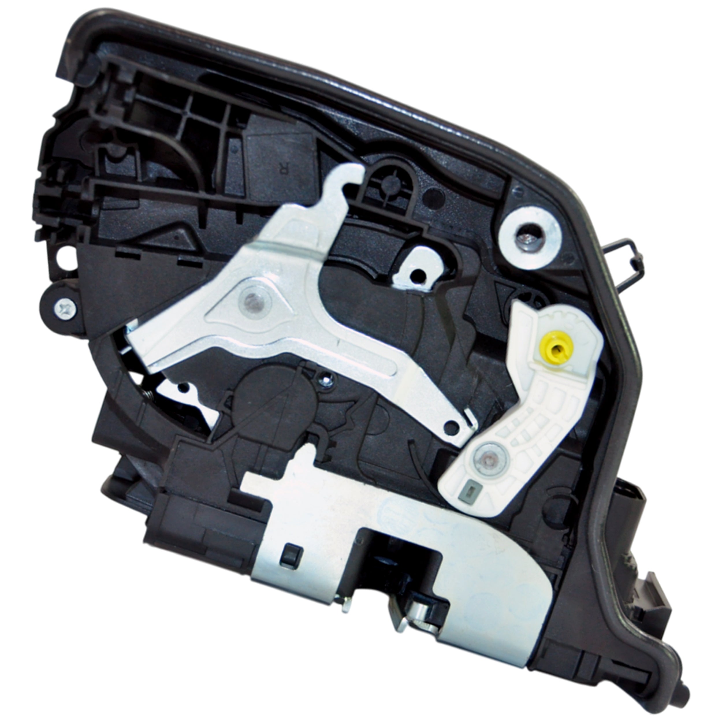 BMW rear system lock actuator installed in door frame