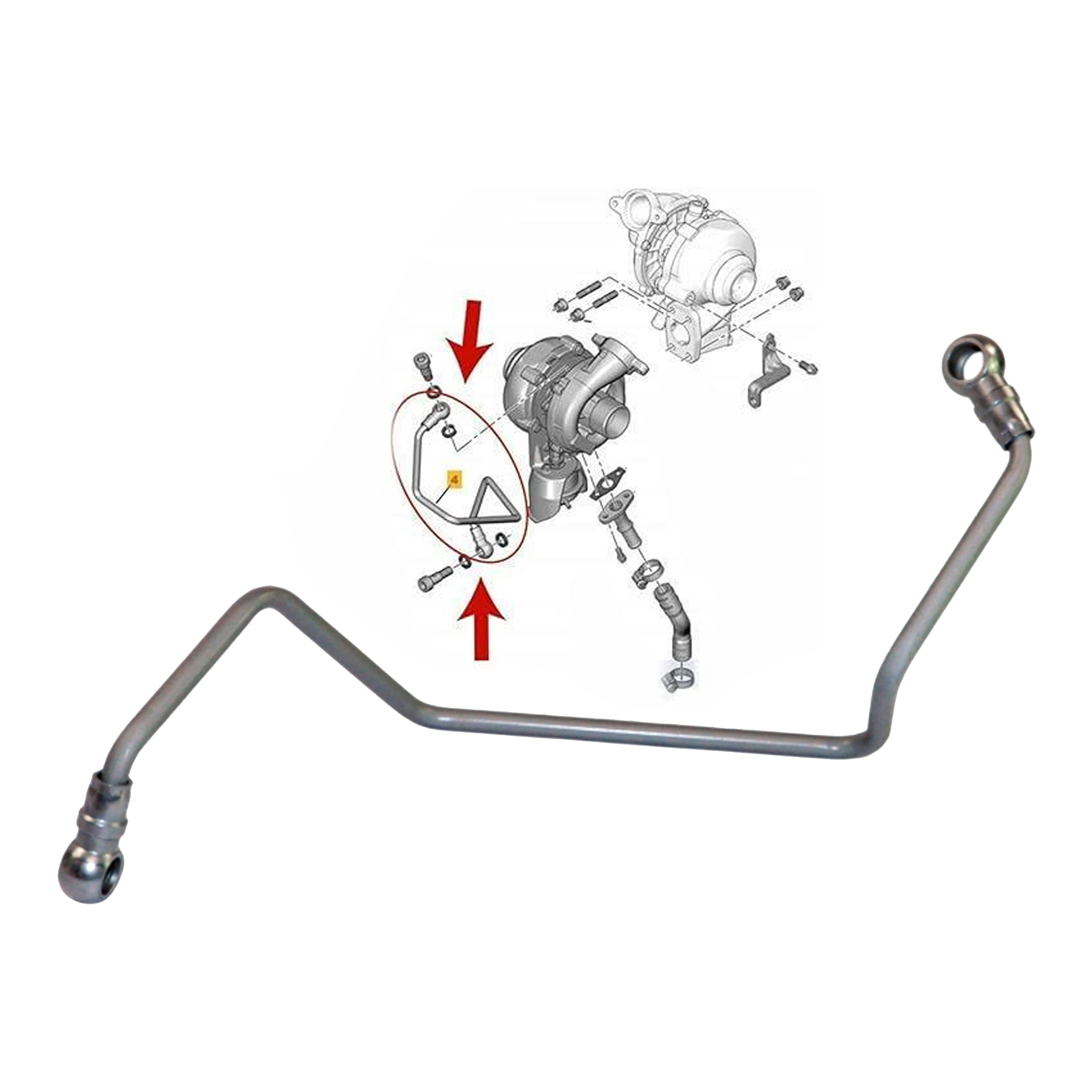 turbo oil feed pipe for Peugeot HDi engines
