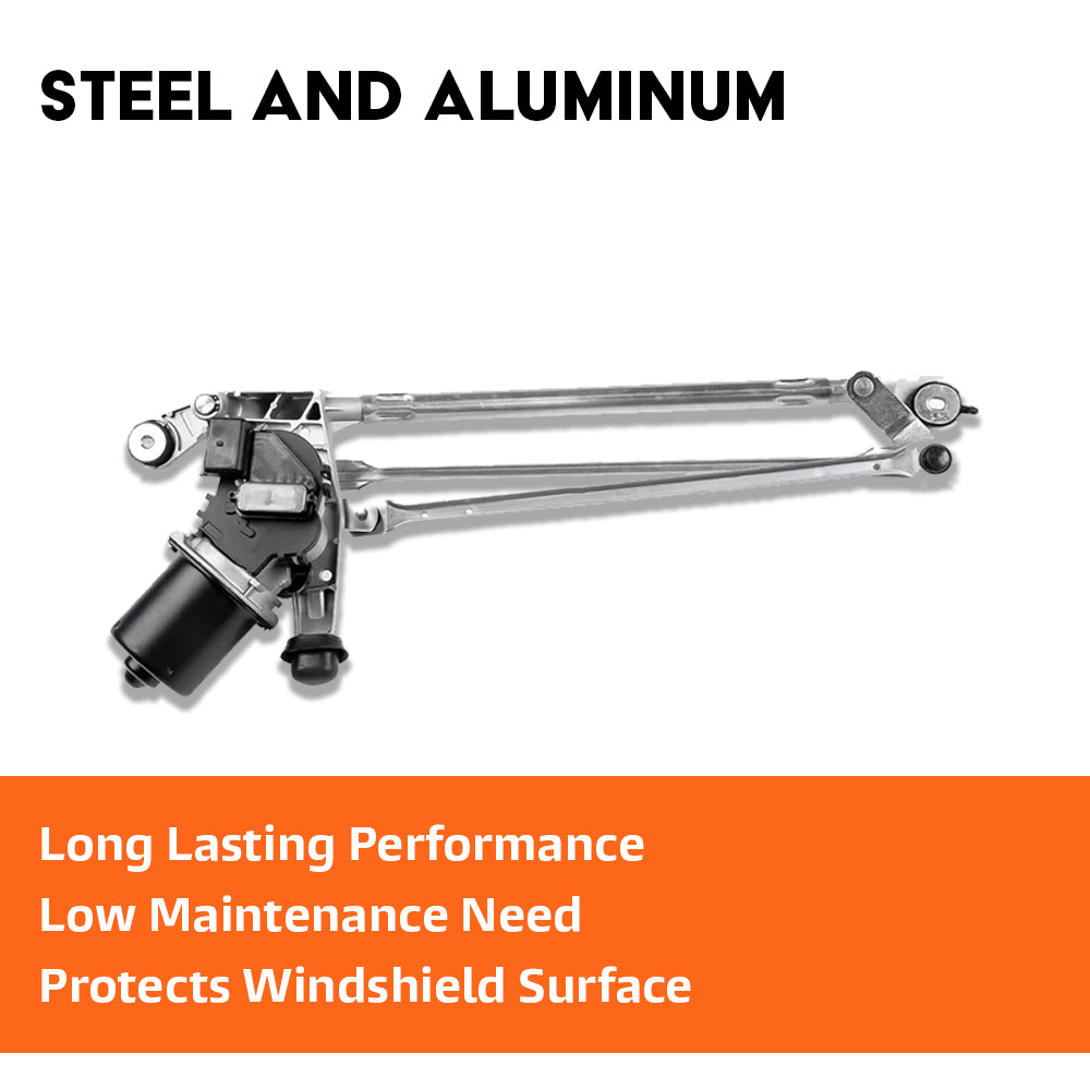 Close-up of wiper linkage arms and motor mount for Citroën C3