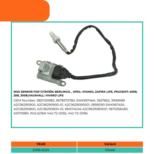 Diesel engine NOx sensor unit – 9821120980 fitment for Citroën, Peugeot, DS & Opel