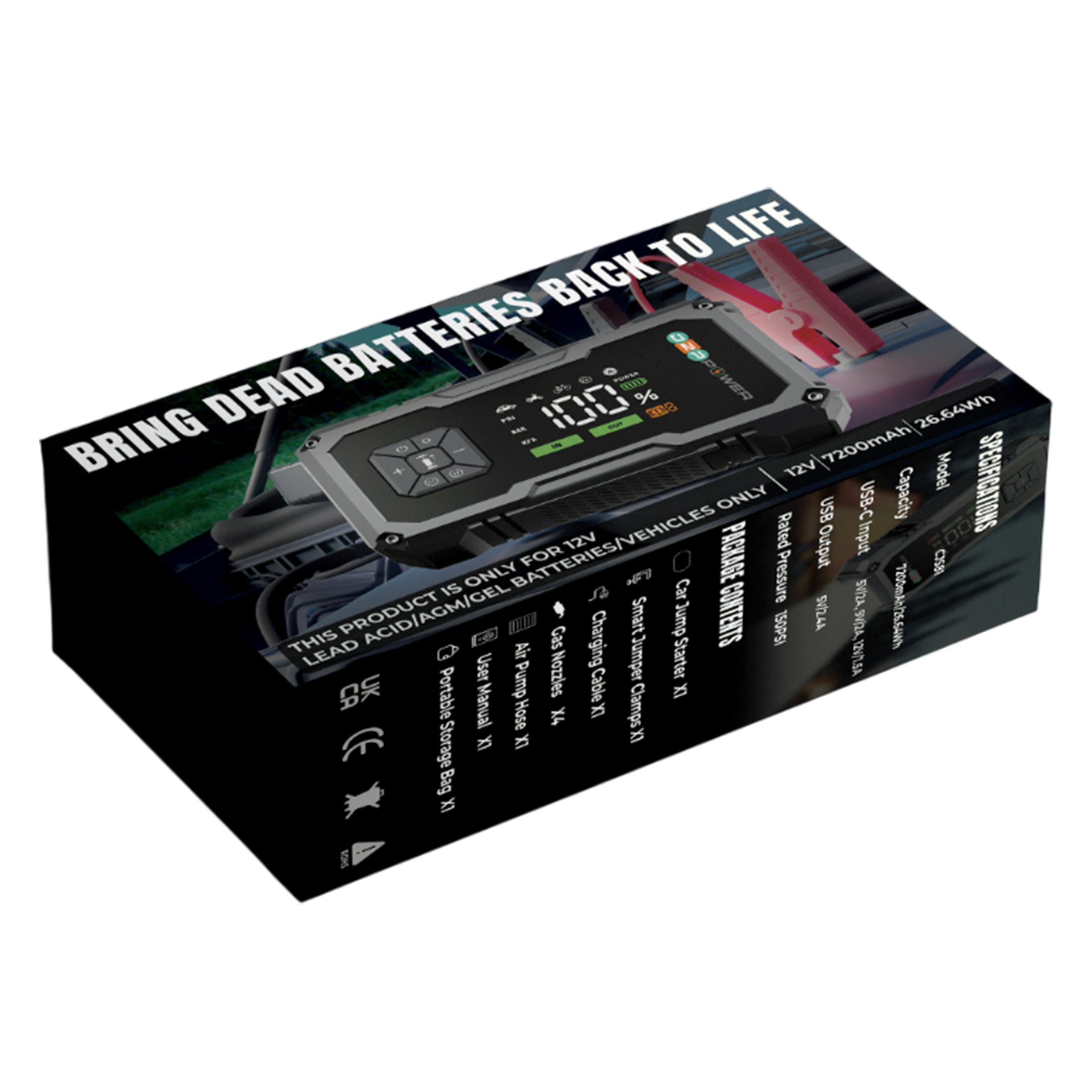 Car jump starter and charger by D2P Autoparts