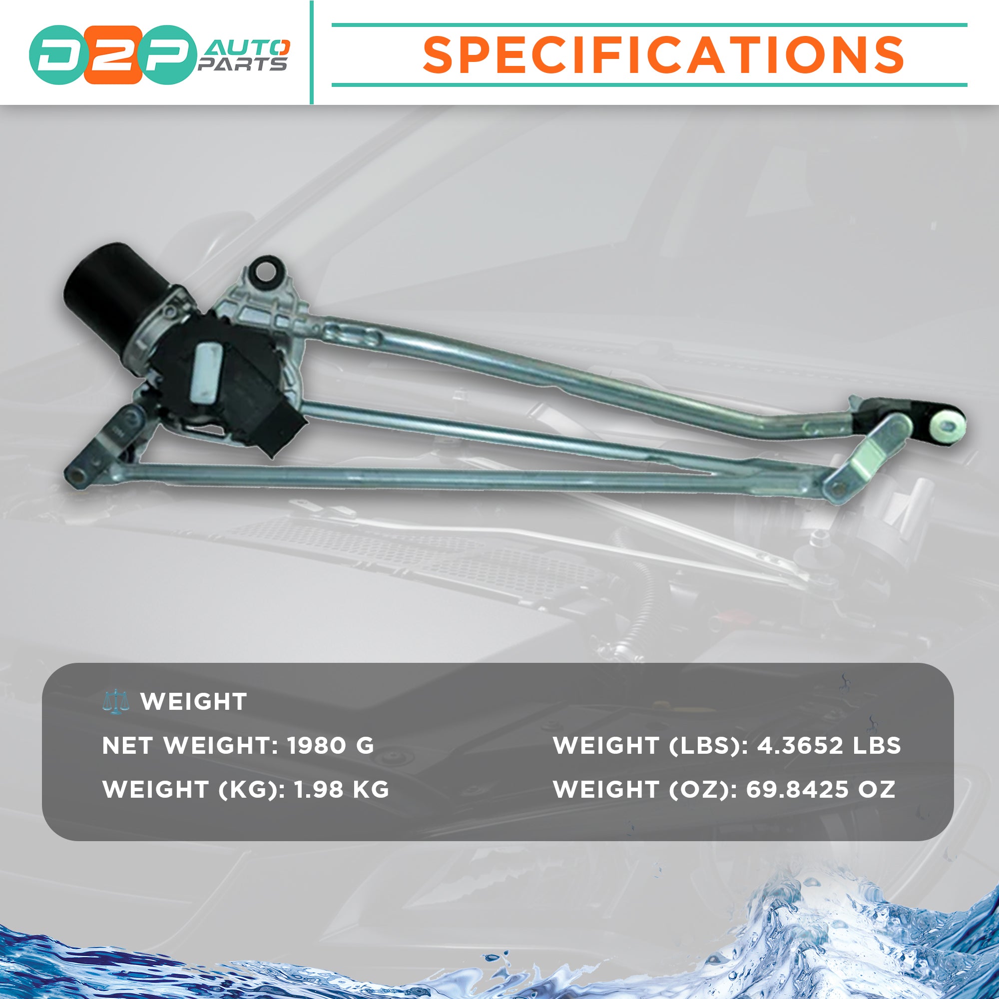 Specifications of Front Windscreen Wiper Motor & Linkage for Dacia Logan & Sandero (2013–2022) – OEM Replacement 288006475R 