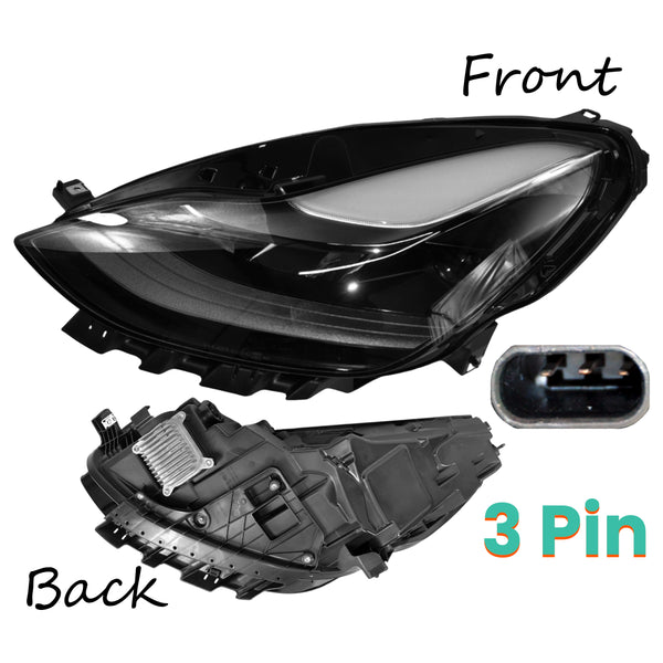 Front Left Passenger Side LH Headlamp Headlight For Tesla: Model 3, Model Y