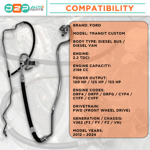Ford Transit Custom power steering fluid pipe assembly