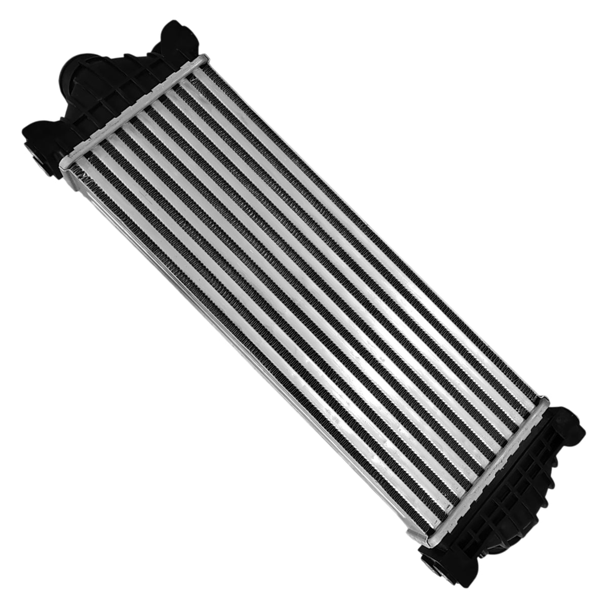 Durable plastic end tanks and reinforced side mounting points on Ford Transit intercooler