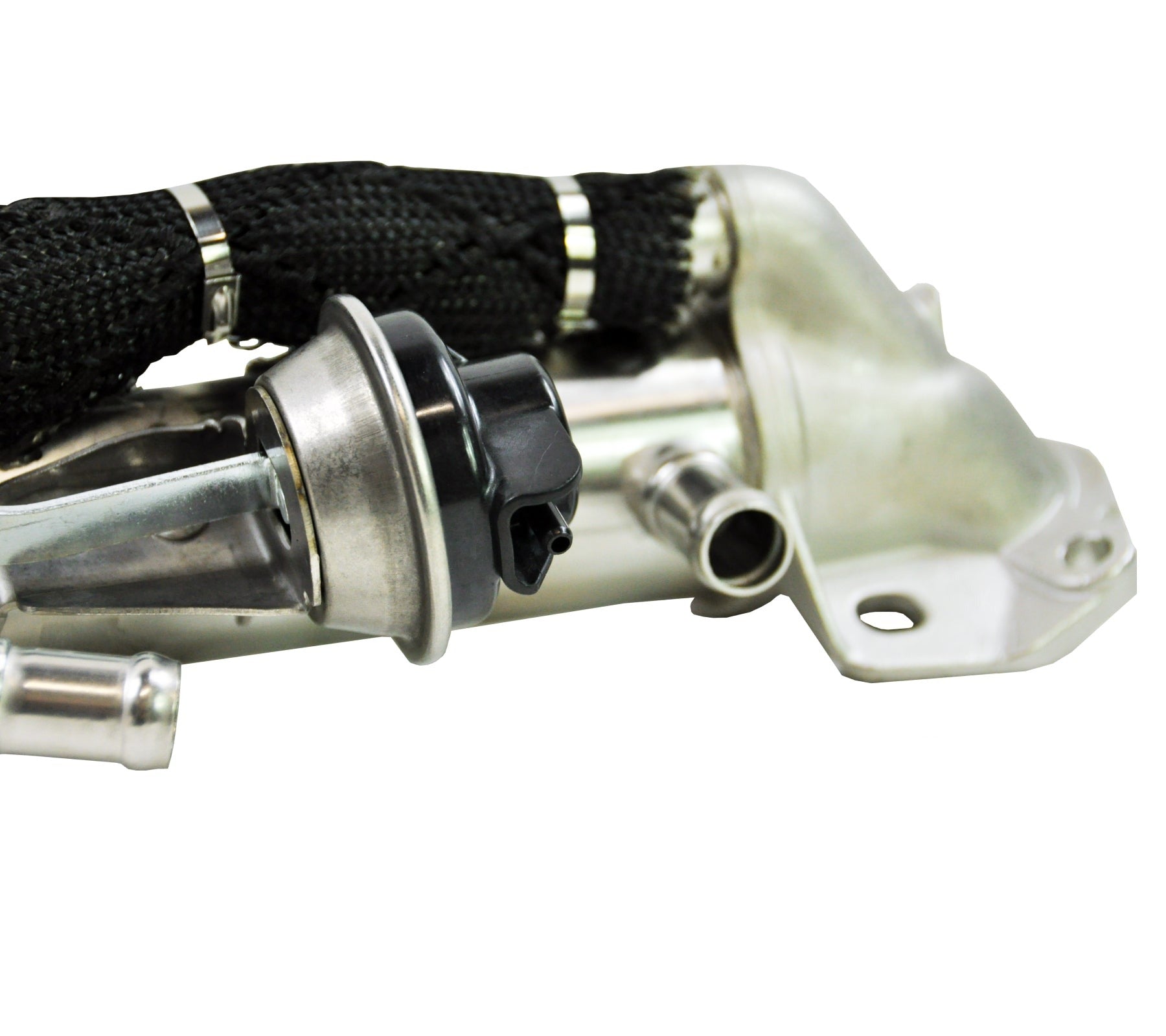 Ford Ranger EGR cooler mounting flange and ports close-up