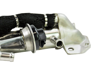 Ford Ranger EGR cooler mounting flange and ports close-up