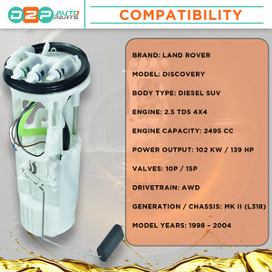 compatibility of in-tank fuel pump sender unit 