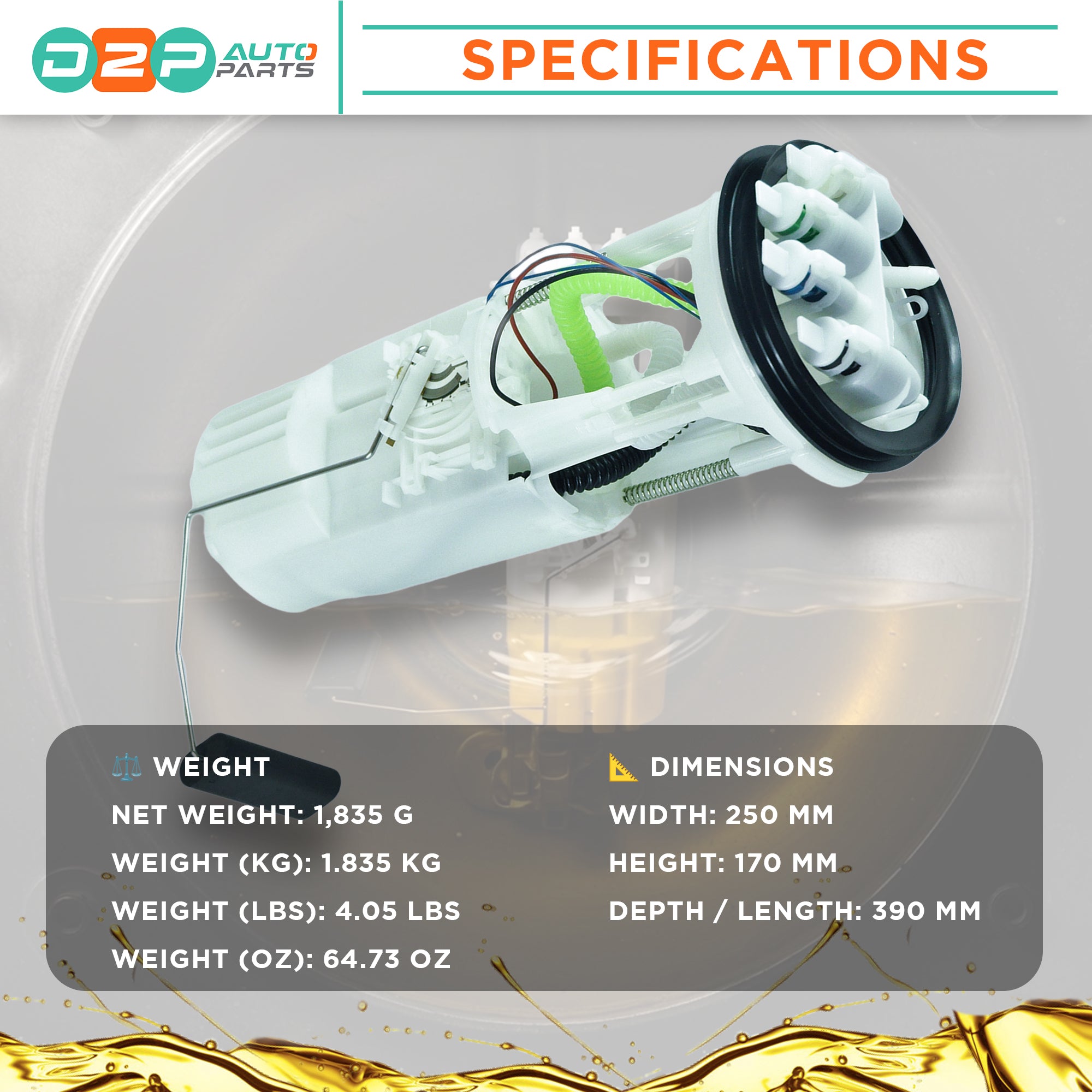 specifications of fuel pump module