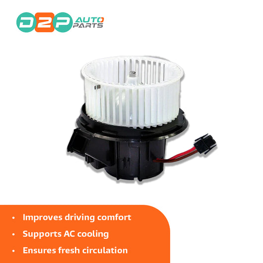 Rear view of Mercedes blower fan motor assembly for cabin heating and air conditioning