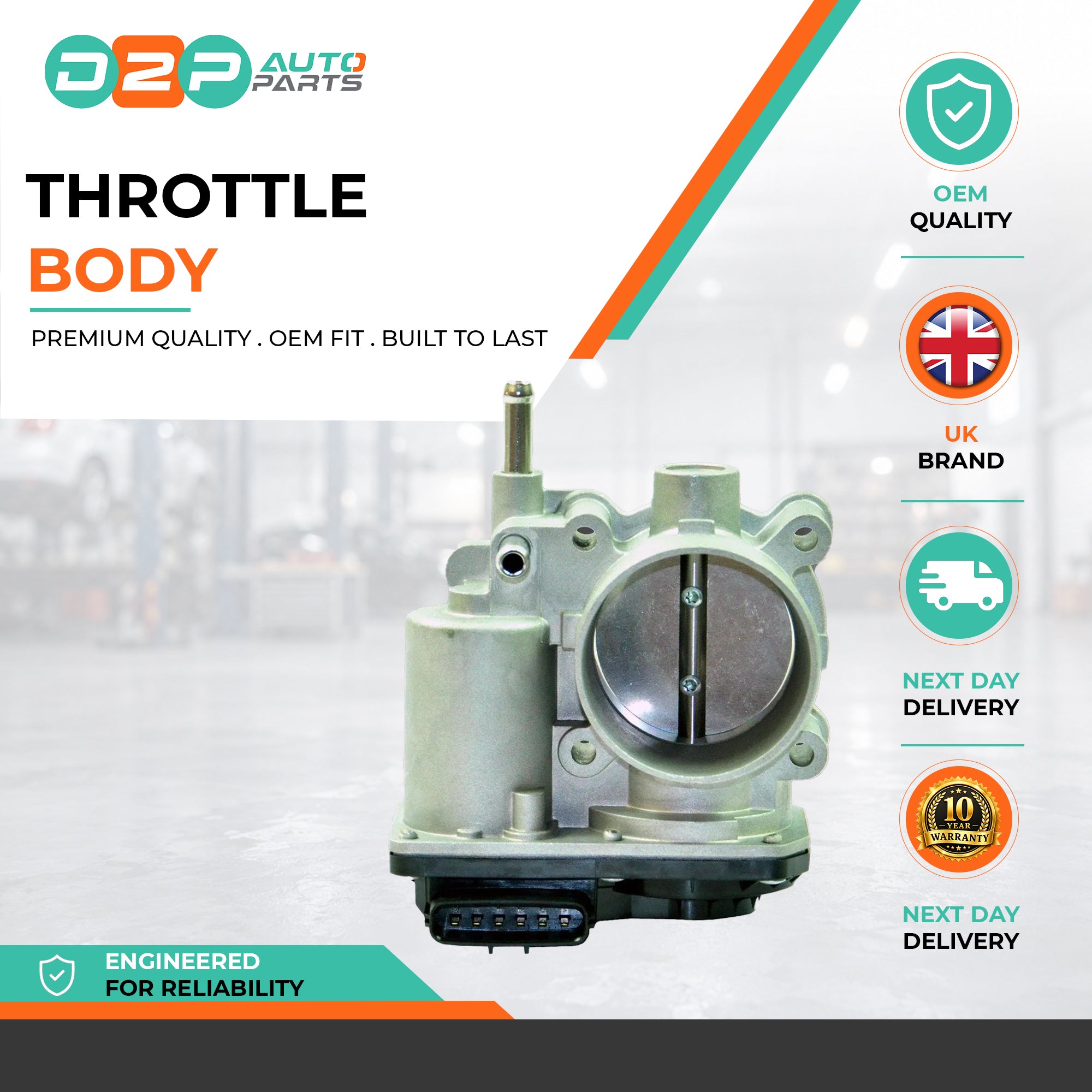 Throttle Body (6 Pins) For Toyota: Auris, Corolla, Prius, Prius Plus, RAV4, 220300T100