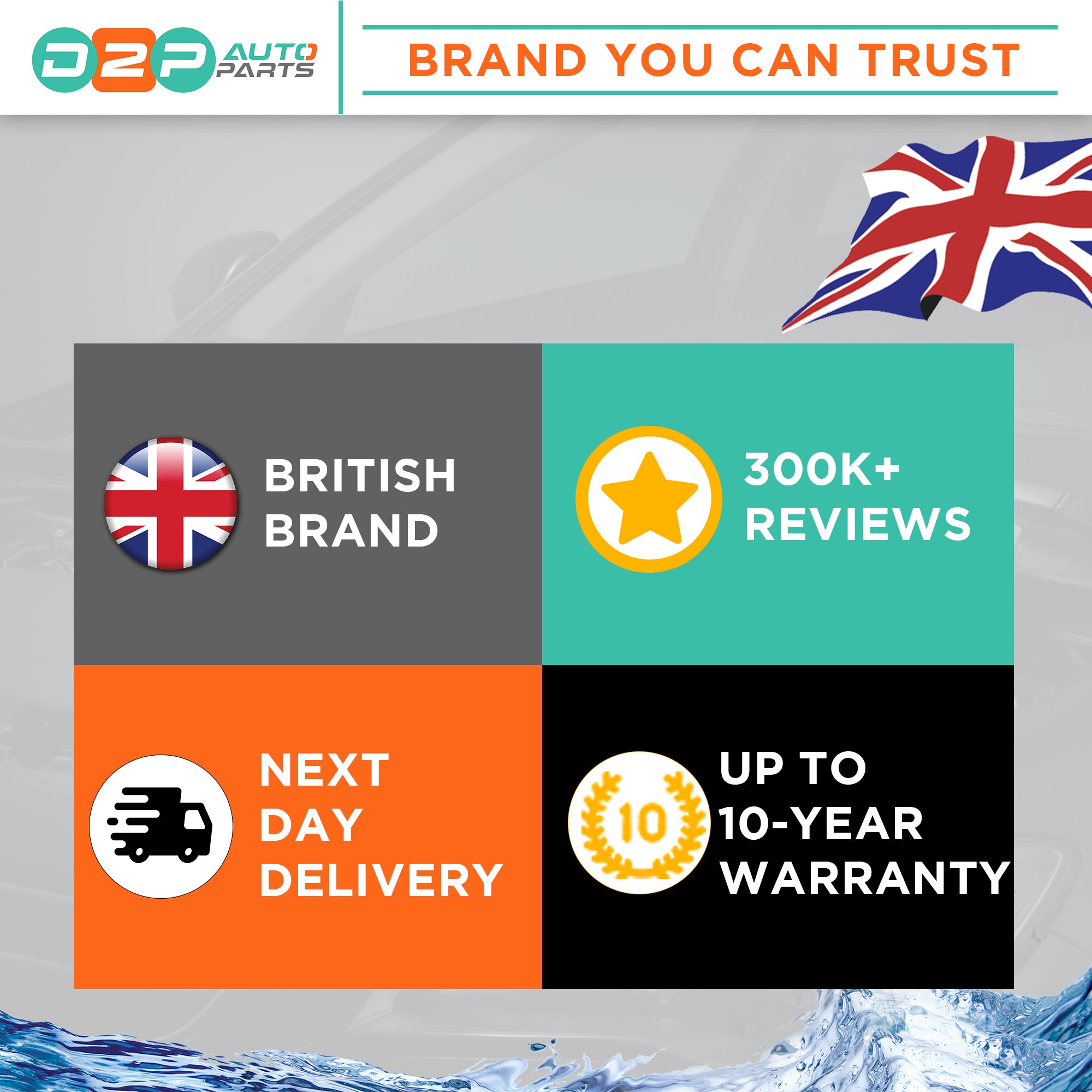 D2P Auto Parts trusted British brand with fast delivery and long warranty