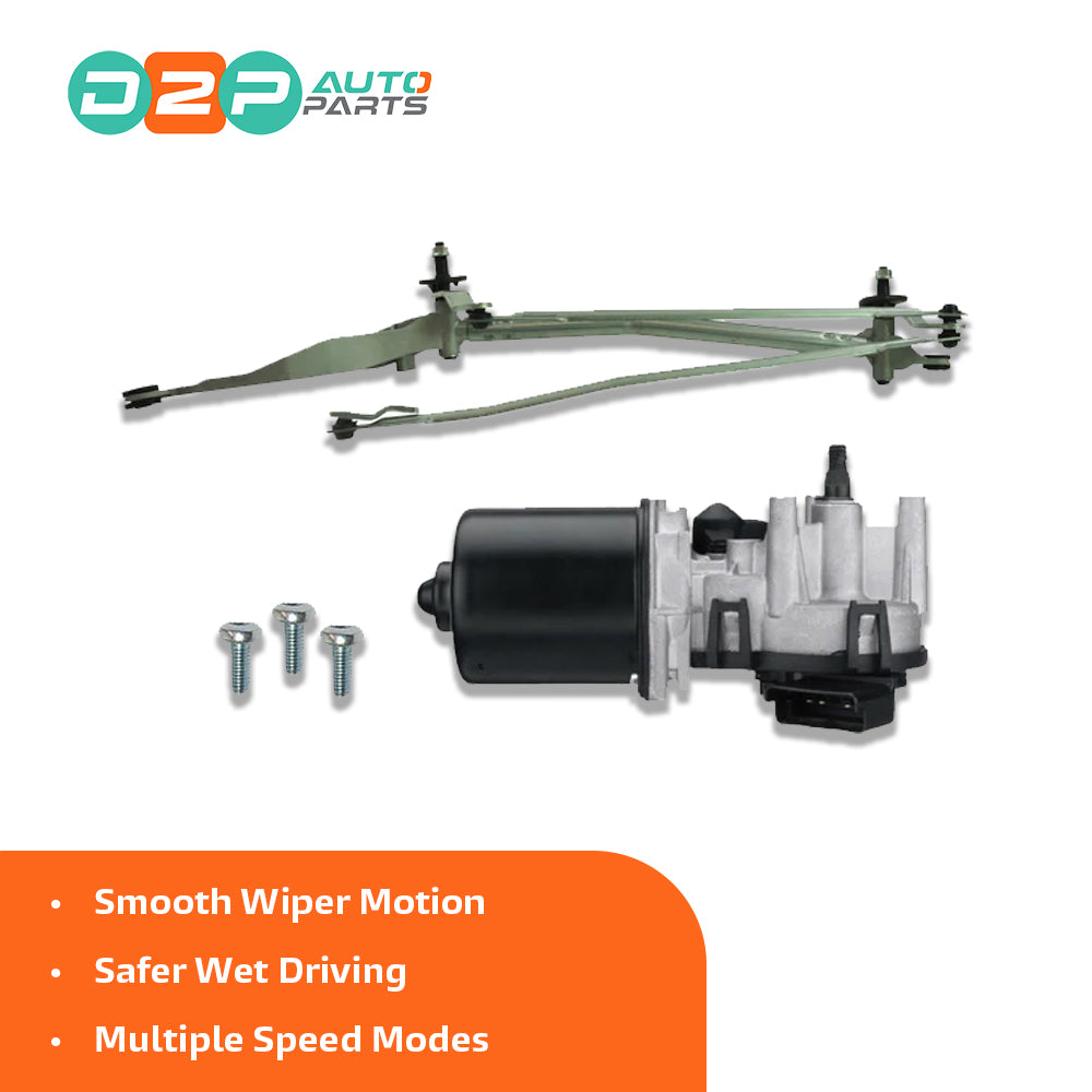 Electric windshield wiper motor and transmission linkage rods – 4-pin connector