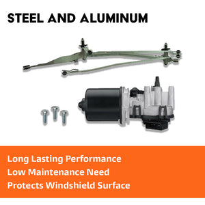 Close-up of wiper motor gearbox and linkage joints for Qashqai