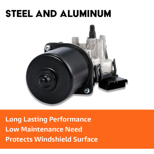 Close-up of wiper motor gearbox and connector plug for Qashqai