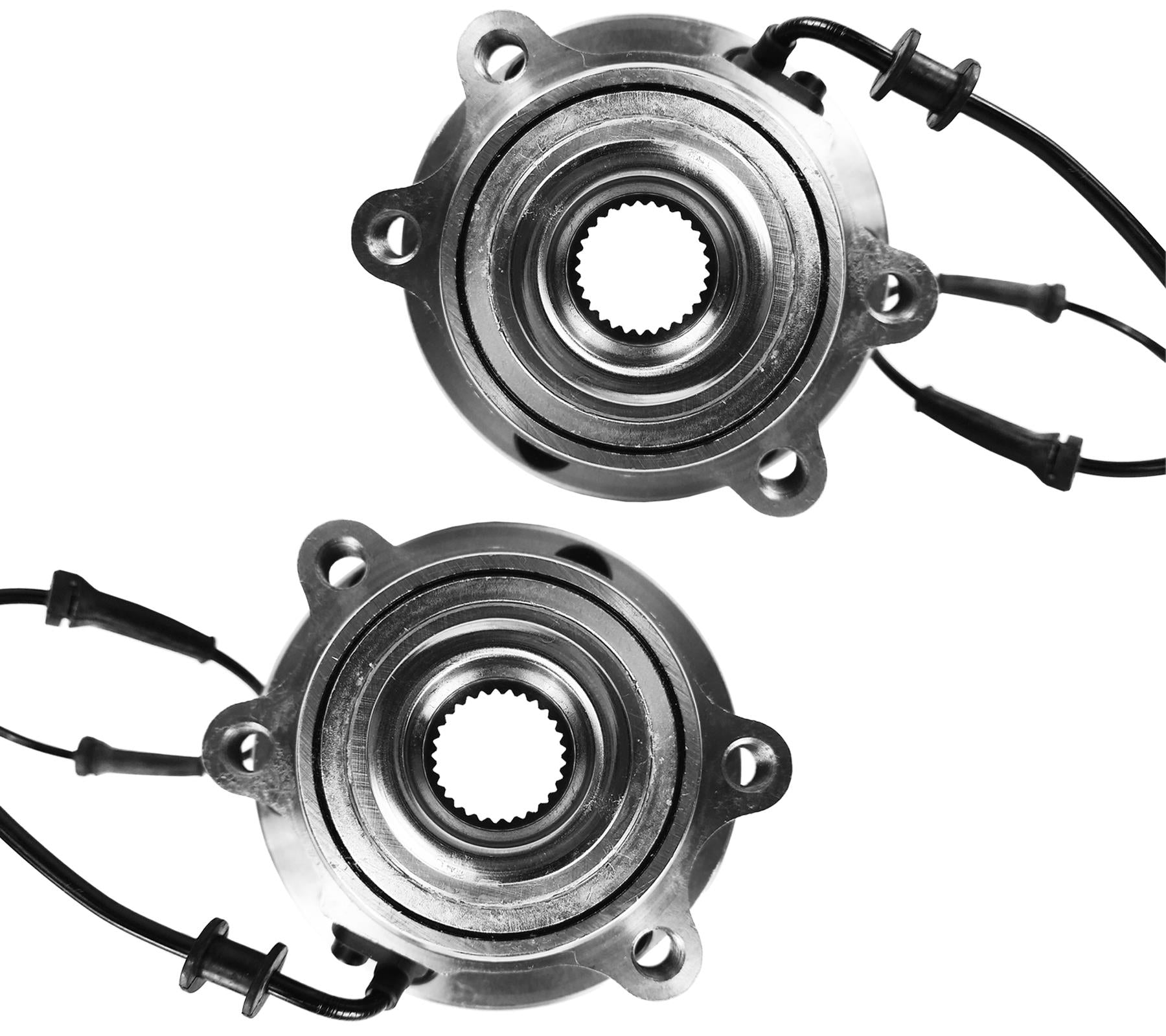 Front Hub Wheel Bearing Kit Pair ABS Sensor For Nissan Pathfinder R51