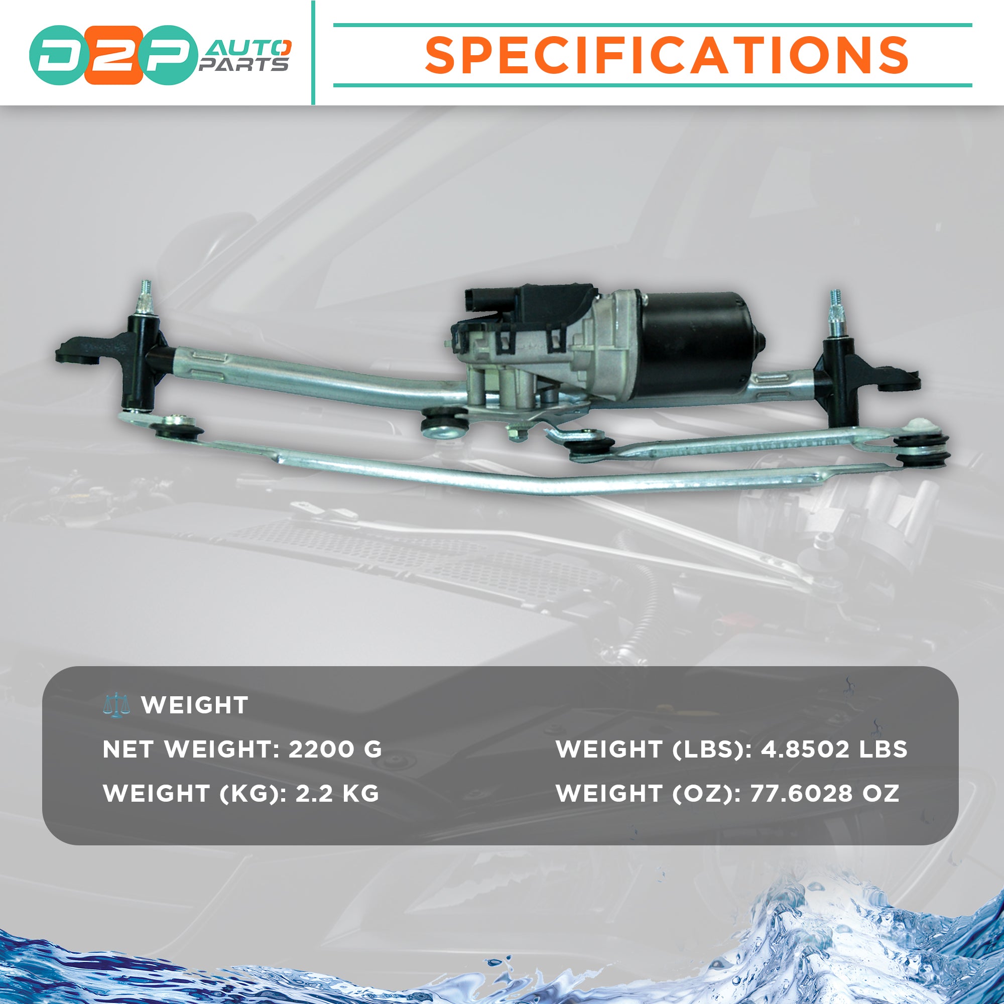 windscreen wiper motor assembly with linkage for European cars