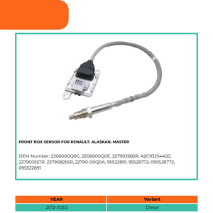diesel NOx sensor for Renault Alaskan and Master vehicles