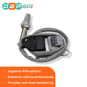 Close-up of NOx sensor probe tip and wiring connector for diesel van exhaust