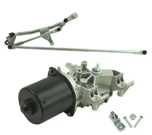 Wiper motor connector plug and mounting flange visible — linkage kit photo