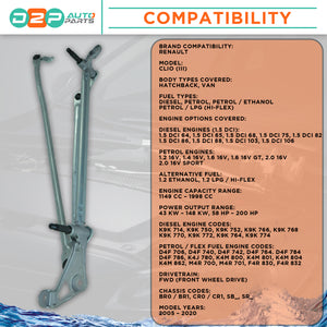Renault Clio front wiper linkage with motor replacement compatibility