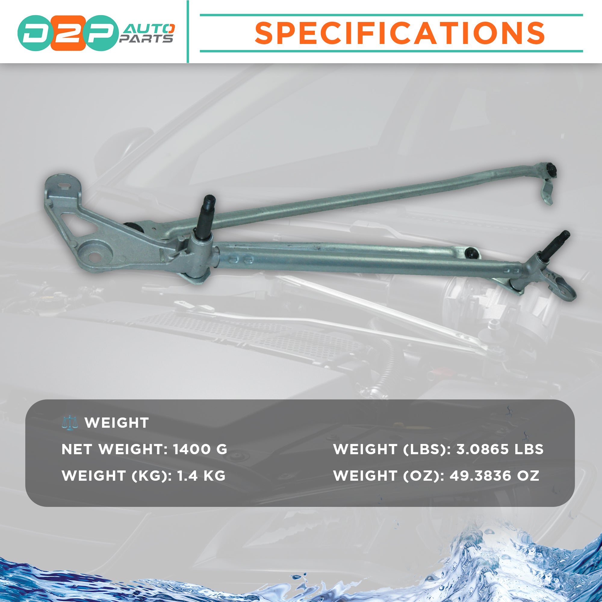 Windscreen wiper motor linkage assembly for Renault Clio Specifications