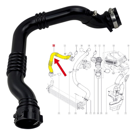 View of the connectors and bends on the Renault Laguna MK3 turbo hose